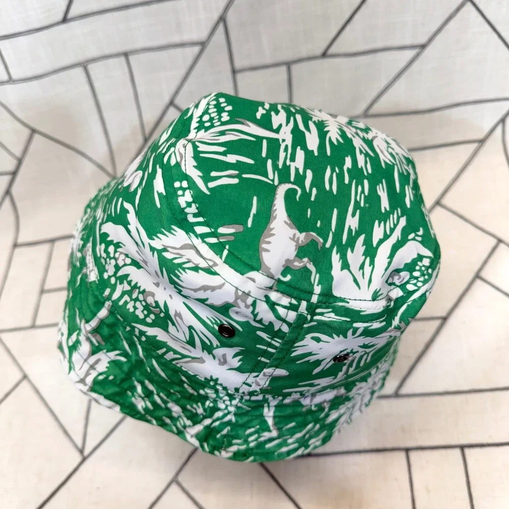 Hanna Andersson Reversible Bucket Hat Small Blue Green‎ Banana Dinosaur Print